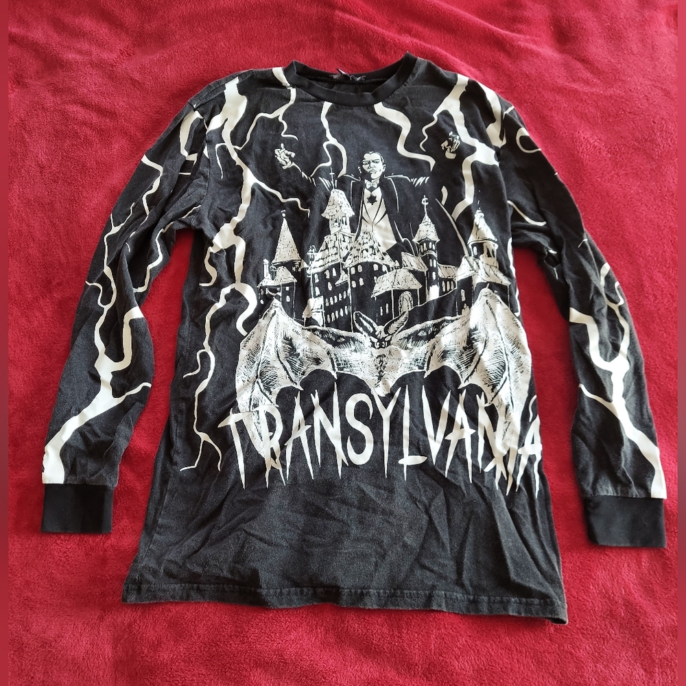 Dolls Kill Universal Monsters Ticket To Fly Dracula Transylvania Long Sleeve
